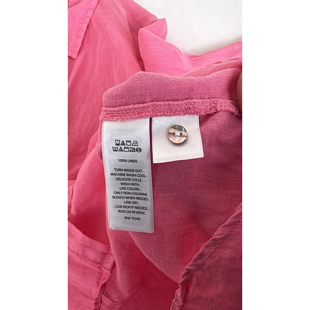 Joie 100% Linen Button Up Shirt Top Womens Small Pink Coastal Beach NE Summer - Picture 5 of 8